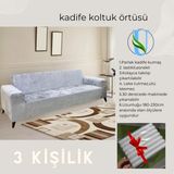 Uy Style Kadife Koltuk, Kanepe, Çekyat Örtüsü , Koltuk Kılıfı( 3 Kişilik) - Gri - 180 x 230 cm