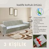 Uy Style Kadife Koltuk, Kanepe, Çekyat Örtüsü , Koltuk Kılıfı( 3 Kişilik) - Krem - 180 x 230 cm