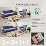 Uy Style Kadife Koltuk, Kanepe, Çekyat Örtüsü , Koltuk Kılıfı 3+3+1+1 Takım - Koyu Gri - 180 x 230 cm