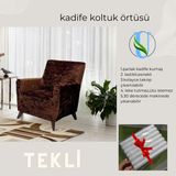 Uy Style Kadife Tek Kişilik Koltuk Örtüsü,berjer Kılıfı Lastikli - Kahve - 75 x 115 cm