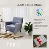 Uy Style Kadife Tek Kişilik Koltuk Örtüsü,berjer Kılıfı Lastikli - Koyu Gri - 75 x 115 cm