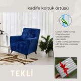 Uy Style Kadife Tek Kişilik Koltuk Örtüsü,berjer Kılıfı Lastikli - Lacivert - 75 x 115 cm