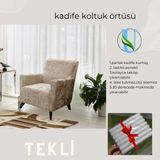 Uy Style Kadife Tek Kişilik Koltuk Örtüsü,berjer Kılıfı Lastikli - Vizon - 75 x 115 cm