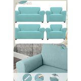 UY STYLE Likrali Koltuk Kılıfı ,esnekli Lastikli Koltuk Örtüsü Pitikare Desen 3+3+1+1takım - 180 x 230 cm - Mint Yeşili