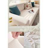 UY STYLE Likrali Koltuk Kılıfı ,esnekli Lastikli Koltuk Örtüsü Pitikare Desen 3kişilik - 180 x 230 cm - Krem