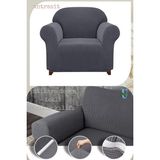 UY STYLE Likrali Tekli Koltuk Kılıfı ,esnekli Lastikli Koltuk Örtüsü Pitikare Desen Tek Kişilik - 70 x 115 cm - Antrasit