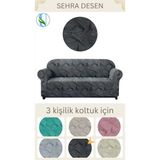 Uy Style Tekstil Jakarli Koltuk ,kanepe ,çekyat Örtüsü ,koltuk Kılıfı Sehra Desen (3 Kişilik) - Antrasit - 180 x 230 cm