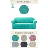 Uy Style Tekstil Jakarli Koltuk ,kanepe ,çekyat Örtüsü ,koltuk Kılıfı Sehra Desen (3 Kişilik) - Mint - 180 x 230 cm