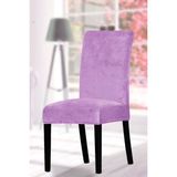 Uy Style Tekstil Uy Style Kadife Sandalye Kılıfı ,sandalye Örtüsü Lastikli , 1 Adet - Lila - 35 x 50 cm