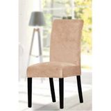 Uy Style Tekstil Uy Style Kadife Sandalye Kılıfı ,sandalye Örtüsü Lastikli , 6 Adet - Bej - 35 x 50 cm