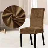 Uy Style Tekstil Uy Style Kadife Sandalye Kılıfı ,sandalye Örtüsü Lastikli , 6 Adet - Kahve - 35 x 50 cm