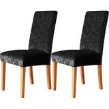 Uy Style Tekstil Uy Style Kadife Sandalye Kılıfı ,sandalye Örtüsü Lastikli , 6 Adet - Siyah - 35 x 50 cm