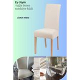 Uy Style Tuğla Desen Sandalye Örtüsü,likrali,esnekli Sandalye Kılıfı 1 Adet - 35 x 50 cm - Krem