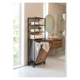 Uyan Ev Ürünleri 4 Raflı Metal Banyo Düzenleyici Dolap – Entegre Kirli Sepetli Çok Amaçlı Organizer