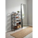 UYAN EV ÜRÜNLERİ Metal 5 Raflı Ayakkabılık Dekoratif 5 Katlı Raf - Siyah