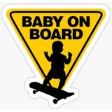 Uyarı Arabada Bebek Var Sticker oto Etiket 18cm MD15
