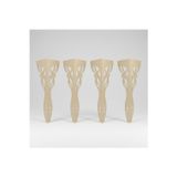Uyart Home Uyart S8 Flame Bej Metal Masa Ayağı – Dekoratif Alev Desenli Tasarım – 72 Cm
