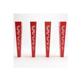 Uyart Home Uyart S9 Rhythm Kırmızı Metal Masa Ayağı – Çizgili Dekoratif Tasarım – 72 Cm