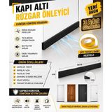 Uydee 3 Adet Çelik Kapı Altı Rüzgarlık Kapı Altı Eşik Süngeri Kapı Altı Bandı Koku Böcek Su Önleyici - Siyah - 3'lü Set