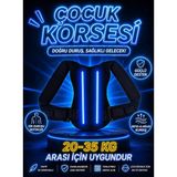 Uydee Çocuk Dik Duruş Korsesi Kamburluk Önleyici Omuz Sırt Destekleyici Postür Düzeltici Ortopedik Korse Çocuk Omurga Destek Korsesi Çocuk Kamburluk Korsesi - Siyah