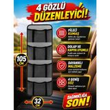 Uydee Dolap Içi Düzenleyici Kapı Arkası Askılık Kapı Arkası Organizeri Banyo Düzenleyici Mutfak Kapı Arkası Organizer Dolap Içi Düzenleyici Çok Amaçlı Askılı Saklama Organizeri Cepli Düzenleyici - Gri - Siyah - 4 cepli