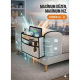 Uydee Yan Sehpa Kumandalık Koltuk Kenarı Organizer Koltuk Kenarı Düzenleyici Koltuk Başı Örtü Sehba Koltuk Kenarı Organizer Kumandalık Yan Sehpa Cepli Düzenleyici Koltuk Başı Örtü Sehba - Gri