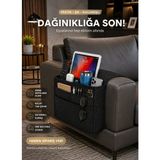 Uydee Yan Sehpa Kumandalık Koltuk Kenarı Organizer Koltuk Kenarı Düzenleyici Koltuk Yanına Düzenleyici Koltuk Kenarı Organizer Kumandalık Telefonluk Çok Gözlü Kanepe Yanı Düzenleyici Saklama Cebi - Siyah