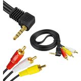 Uydu Alıcısı Av Kablo 3.5 Mm Stereo Erkek - 3 Rca Silikonlu 1.2 Metre Kablo Uzun Jack