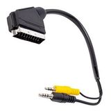Uydu Alıcısı AV Kablo 3.5 mm Stereo Erkek-Scart Kablo 35 Cm Uzun-Kısa Jack Bir Arada