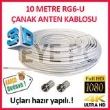 Uydu Çanak Montaj Kablosu Hazır Uçlu Kaliteli Kablo 10 Metre