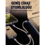 uygun 240W Çoklu Şarj Kablosu Type-C Lightning Micro USB Örgü Kablo popüler