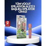 uygun 3 Başlıklı Yüz ve Vücut Tüy Temizleme Cihazı Pembe popüler