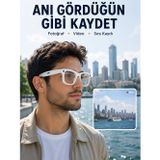 uygun 3 Lensli Kameralı Akıllı Gözlük AI Sesli Asistan Çeviri Bluetooth Görüşme Müzik Foto