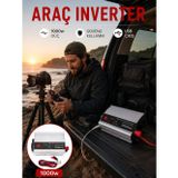 uygun Araç Aküsünden Güvenli Elektrik Sağlayan 1000 Watt İnverter popüler