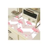 uygun dekor Flamingo Detaylı Çamaşır Ve Kurutma Makinesi Örtüsü Çekmece Buzdolabı Koruma Yıkanabilir Örtü