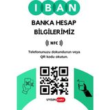 Uygun Kart Banka Hesap Bilgi Iban Kartı Nfc ve Karekod Özellikli