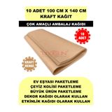 Uygun Kutu ve Ambalaj 10 Adet 100cm x 140cm 100 Gr. Kraft Ambalaj Kağıdı, Çeyiz Ev eşyası Hediye Ürün Paketleme, Çocuk Etkinlikleri