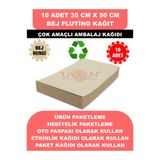 Uygun Kutu ve Ambalaj 10 Adet 35cm x 50cm 100 Gr. Baskısız Fluting Bej Kağıt, Hediye Ürün Paketleme, Oto Paspası, Çocuk Etkinlikleri