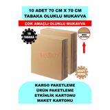 Uygun Kutu ve Ambalaj 10 Adet 70cm x 70cm Baskısız Tabaka Oluklu Mukavva, Çocuk Etkinlik Kartonu, Maket Kartonu, Kargo Kartonu