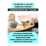 Uygun Kutu ve Ambalaj 100 Cm x 10 Metre Bobin Kraft Rengi Ambalaj Kağıdı, Ev Eşyası, Çeyiz, Hediye, Ürün Paketleme