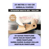 Uygun Kutu ve Ambalaj 100 Cm x 25 Metre Bobin Kraft Rengi Ambalaj Kağıdı, Ev Eşyası, Çeyiz, Hediye, Ürün Paketleme