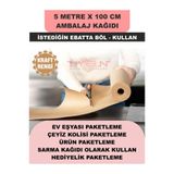 Uygun Kutu ve Ambalaj 100 Cm x 5 Metre Bobin Kraft Rengi Ambalaj Kağıdı, Ev Eşyası, Çeyiz, Hediye, Ürün Paketleme