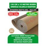 Uygun Kutu ve Ambalaj 120 Cm x 10 Metre Bobin Ondüle Oluklu Karton, Kargo Kartonu, Paketleme Kartonu