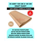 Uygun Kutu ve Ambalaj 25 Adet 100cm x 140cm 100 Gr. Kraft Ambalaj Kağıdı, Çeyiz Ev eşyası Hediye Ürün Paketleme, Çocuk Etkinlikleri