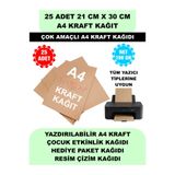 Uygun Kutu ve Ambalaj 25 Adet A4 Kraft Kağıt 21x30 100 Gr. Yazıcı Uyumlu, Vintage Resim Kağıdı, Çocuk Etkinlik Kağıdı
