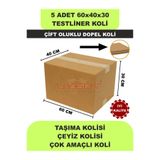 Uygun Kutu ve Ambalaj 5 ADET 60x40x30 EV TAŞIMA KOLİSİ, ÇEYİZ KOLİSİ, BOŞ KOLİ, ÇİFT OLUKLU TSSST DOPEL