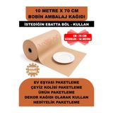 Uygun Kutu ve Ambalaj 70 Cm x 10 Metre Bobin Rulo Kraft Rengi Ambalaj Kağıdı, Ev Eşyası, Çeyiz, Hediye, Ürün Paketleme