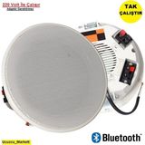 Uygun Markett Bluetooth Alçıpan Tavan Hoparlör (12 cm - 220 Volt Ile Direk Çalışır- Adaptör Gerektirmez)