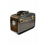 uygun Nostalji Radyo Bluetooth Hoparlör USB-SD Kart Giriş Led Fener Işıklı Bataryalı Pilli Yen