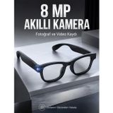 uygun Siyah Bluetooth Akıllı Kamera Gözlüğü 8 MP Kameralı AI Çeviri Wi-Fi Fotoğraf Video M�